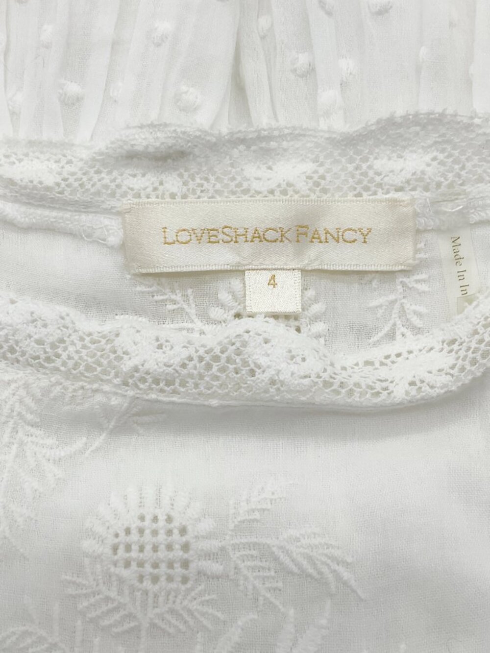 Love Shack Fancy White Cotton Flutter Sleeve Norma Maxi Dress - Picture 4 of 4